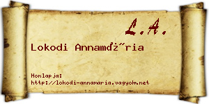 Lokodi Annamária névjegykártya